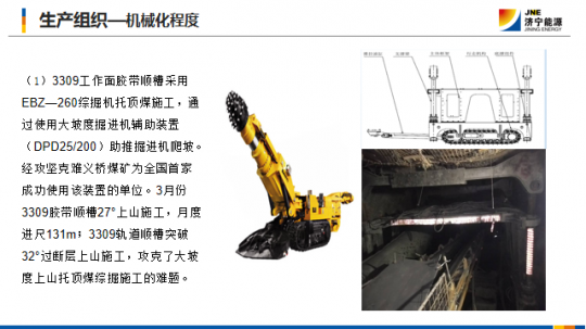 义桥煤矿成功破解综掘大倾角掘进难题